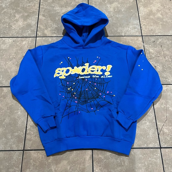 Blue TC Spider Hoodie Size Medium | Fast Shipping Nationwide - - Picture 1 of 3